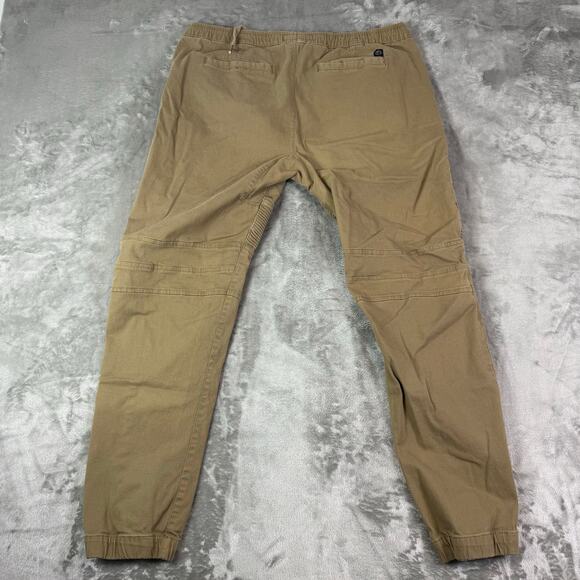 Free Planet Jogger Pants Size Large Drawstring Elastic Waist Cuffs Khaki - Picture 2 of 6